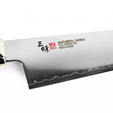 Нож кухонный шеф Mcusta Zanmai Revolution Green ZRG-1205G, 210 мм, микарта фото 2