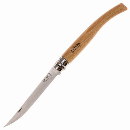 Нож складной филейный Opinel 12 Slim Inox 000518, 120 мм, бук фото 1