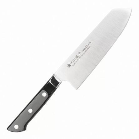 Нож кухонный сантоку Satake Stainless Bolster 803-687, 170 мм, черный фото 1