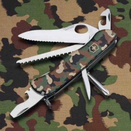 Нож складной Victorinox Trailmaster Military one Hand 0.8463.MW94, 80 мм, зеленый фото 3