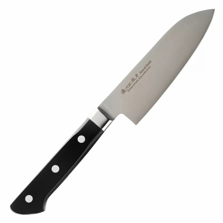 Нож кухонный сантоку Satake Stainless Bolster 803-656, 135 мм, черный фото 1