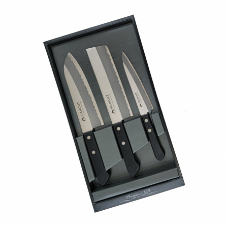 Набор из 3 кухонных ножей Fuji Cutlery TJ-GIFTSET-B, черный фото 3